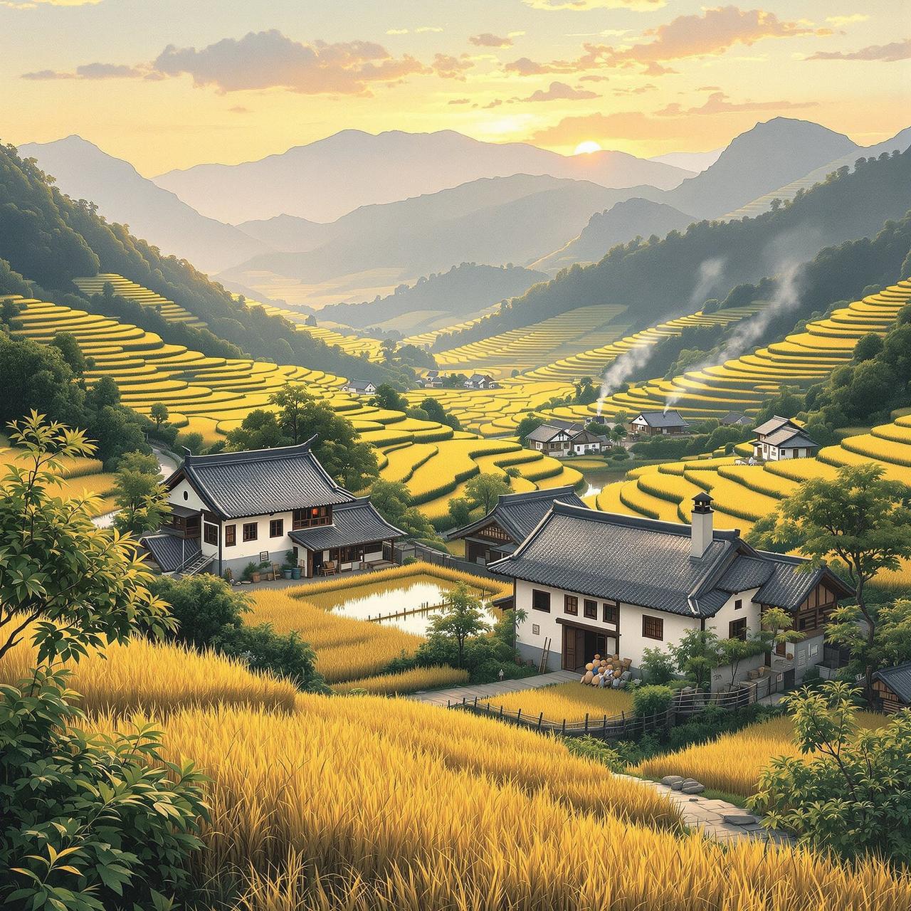 AI剧黄乡村剧 - 质朴动人的乡土情怀，描绘辽阔田野间的温暖人情与真挚生活